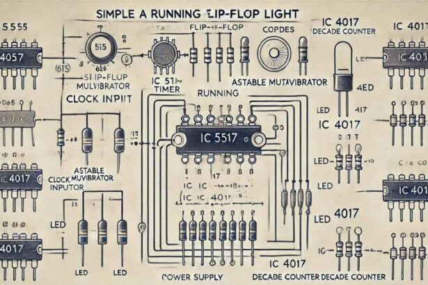 Rangkaian Lampu Flip-flop Berjalan Beserta Skematik PCB Sederhana